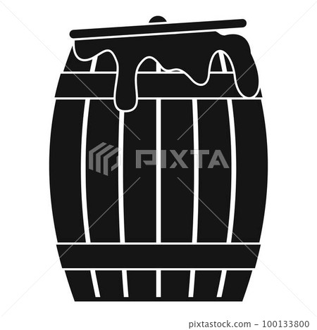 Honey barrel icon. Simple illustration of honey barrel vector icon for web design isolated on white background Honey barrel icon. Simple illustration of honey barrel vector icon for web design isolated on white background 100133800