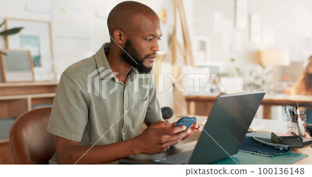 Strategy, laptop and business people meeting in office talking, in conversation and brainstorming ideas. Teamwork, businessman and woman in workplace working on marketing project in startup company Strategy, laptop and business people meeting in office talking, in conversation and brainstorming ideas. Teamwork, businessman and woman in workplace working on marketing project in startup company 100136148