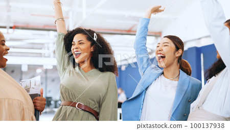 Diversity, business and women hands stack, celebration and success for startup company in modern office. Females, team and group project for marketing strategy, advertising campaign and workplace. Diversity, business and women hands stack, celebration and success for startup company in modern office. Females, team and group project for marketing strategy, advertising campaign and workplace. 100137938