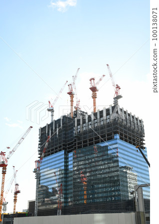 Scenery of a high-rise building construction site around Ofukacho, Osaka City 100138071