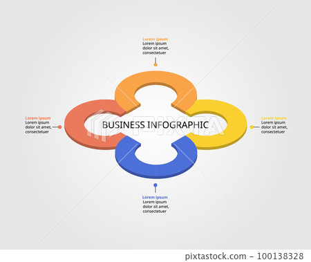 flower circle chart template for infographic for presentation for 4 element 100138328