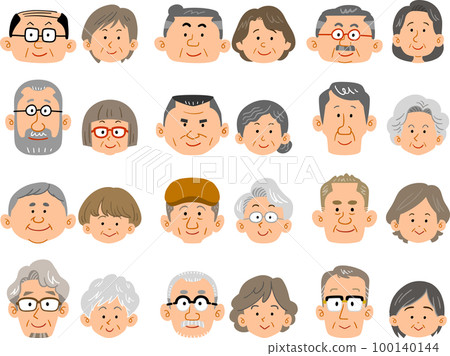 老年夫妻的12種面部表情 老年夫妻的12種面部表情 100140144