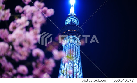 Maeboke Kawazu cherry blossoms harmonize perfectly with the blue Tokyo Sky Tree, making it a scenic spot! Maeboke Kawazu cherry blossoms harmonize perfectly with the blue Tokyo Sky Tree, making it a scenic spot! 100140178
