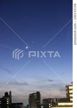 Moon and Venus and Jupiter Moon and Venus and Jupiter 100143156