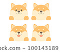 Shiba Inu face set with 4 different expressions 100143189