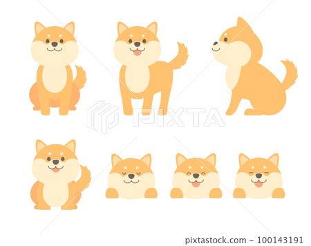 Shiba Inu set of various poses Shiba Inu set of various poses 100143191