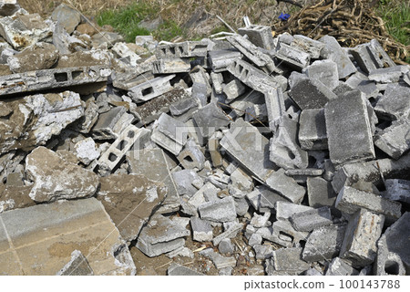 Stone brick rubble construction image Stone brick rubble construction image 100143788