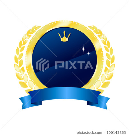 Luxury crown emblem blue no letters vector material 100143863