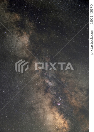 Summer Starry Sky Photograph of the starry sky in the center of the summer Milky Way 100143970