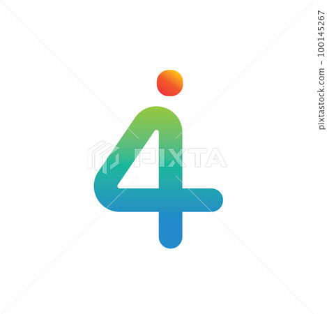AI letter or number four icon vector concept design template 100145267