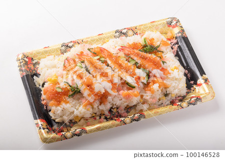 Shrimp chirashi sushi 100146528