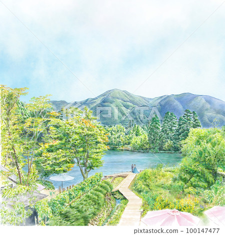 Yufuin Lake Kinrinko scenery 100147477