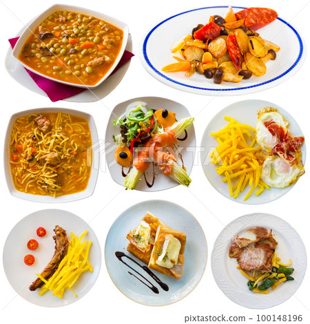 Collage of Catalan cuisine dishes 100148196