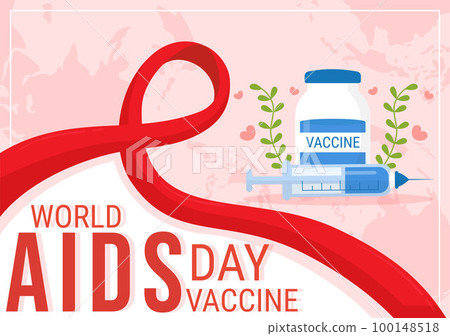 World Aids Vaccine Day Illustration to Prevention and Awareness Health Care in Flat Cartoon Hand Drawn for Web Banner or Landing Page Templates 100148518