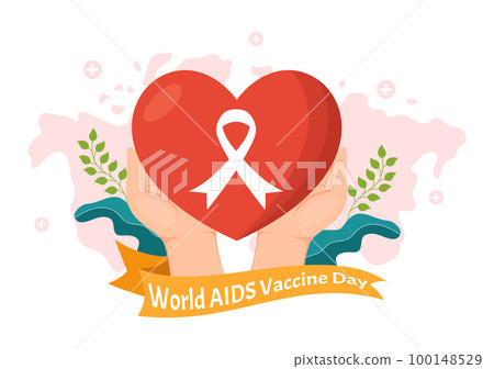 World Aids Vaccine Day Illustration to Prevention and Awareness Health Care in Flat Cartoon Hand Drawn for Web Banner or Landing Page Templates 100148529
