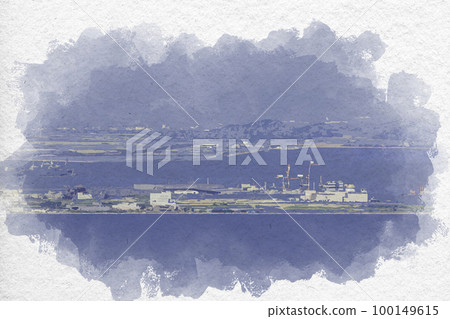 水彩風福山港國際集裝箱碼頭+笠岡填海地 廣島縣福山市 水彩風福山港國際集裝箱碼頭+笠岡填海地 廣島縣福山市 100149615