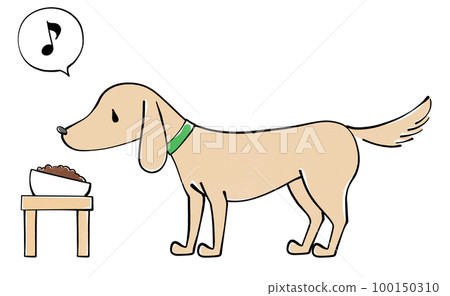 Illustration of a dog with the plate positioned just right Illustration of a dog with the plate positioned just right 100150310
