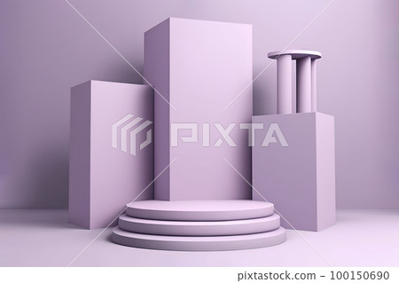 Product display pastel lavender round podium on vibrant colorful gradient background. Stage showcase on pedestal studio with podium. Modern abstract background. 3D Product display pastel lavender round podium on vibrant colorful gradient background. Stage showcase on pedestal studio with podium. Modern abstract background. 3D 100150690
