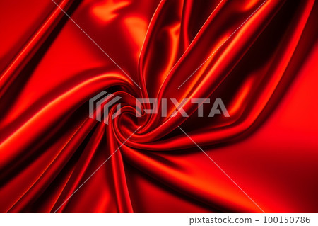 Red satin fabric drape background material 100150786