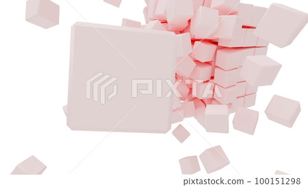 粉色立方體白色背景 粉色立方體白色背景 100151298