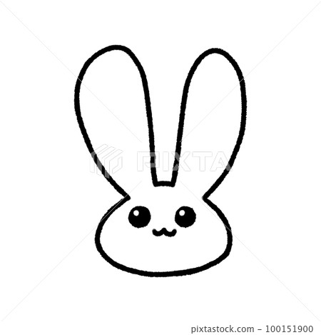 Hand-drawn Line Cute rabbit long ears carrot in doodle style 100151900