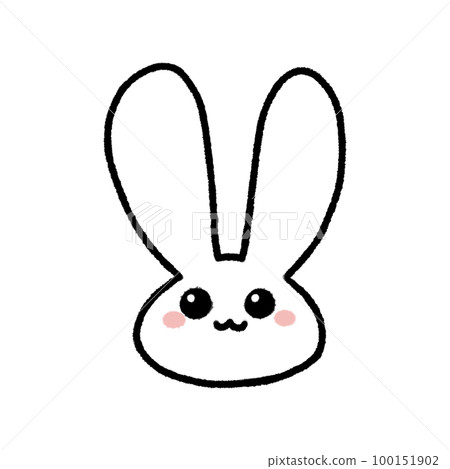 Hand-drawn Cute rabbit long ears carrot in doodle style 100151902