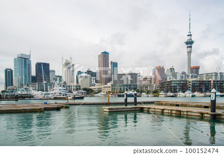 Scenery view of Viaduct Harbour in the central of Auckland, New Zealand. 100152474