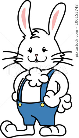 rabbit boy standing rabbit boy standing 100153748