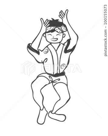 從正面看的男士阿波舞,採用印花風格 從正面看的男士阿波舞,採用印花風格 100155073