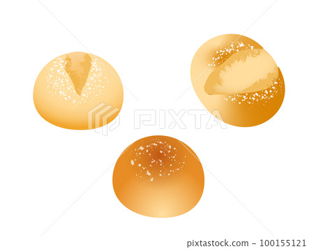 三種圓麵包（法式麵包）的插圖素材 100155121