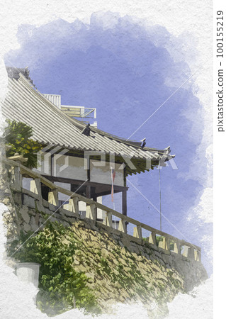 廣島縣福山市鞆之浦福善寺太長郎水彩風格 100155219