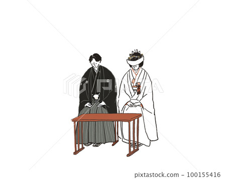 日服新郎新娘坐殿堂（藏角） 100155416