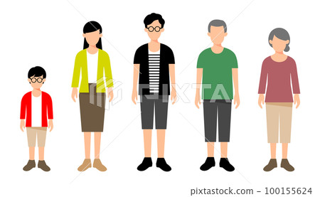 three generation family icon - Stock Illustration [100155624] - PIXTA