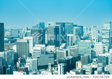溫暖開朗的東京城市景觀 100156769
