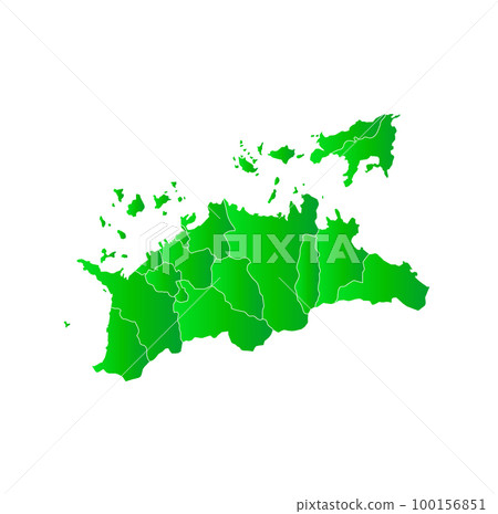 Kagawa prefecture and municipalities map 100156851