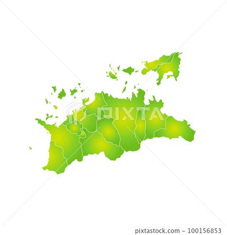 Kagawa prefecture and municipalities map 100156853