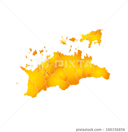 Kagawa prefecture and municipalities map 100156856
