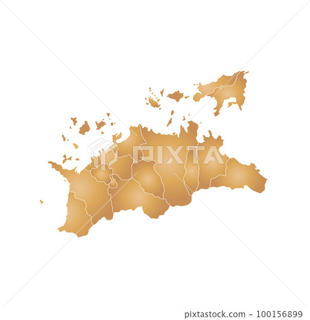 Kagawa prefecture and municipalities map 100156899