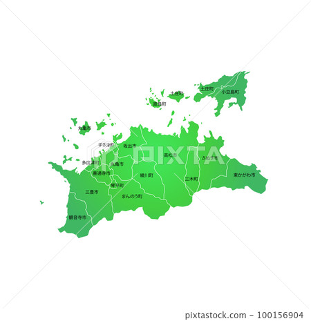 Kagawa prefecture and municipalities map 100156904