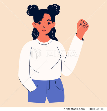 Beautiful girl. Girl power, feminism, sisterhood concept. Beautiful girl. Girl power, feminism, sisterhood concept. 100158100