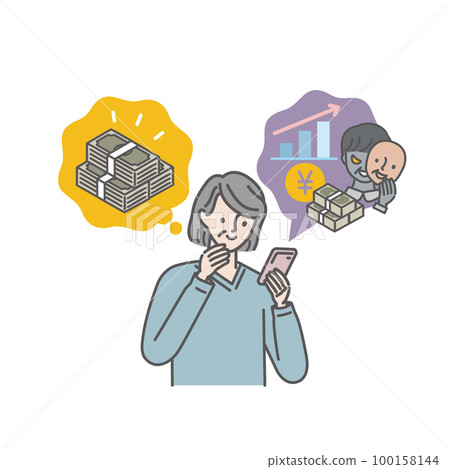 A senior woman who is offered an investment by someone she meets on SNS 100158144