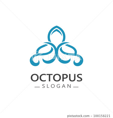 Octopus logo image design icon illustration animal vector 100158221