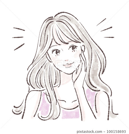 Female illustration material Female illustration material 100158693