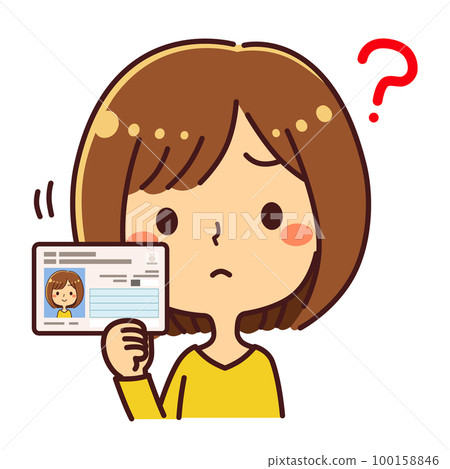 有我的號碼卡問題的年輕女人?插畫素材 有我的號碼卡問題的年輕女人?插畫素材 100158846