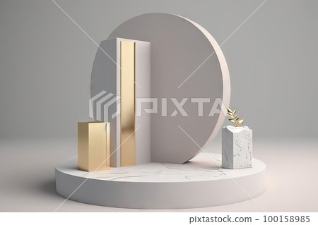 AI generated 3d Abstract scene podium mockup for product presentation 100158985