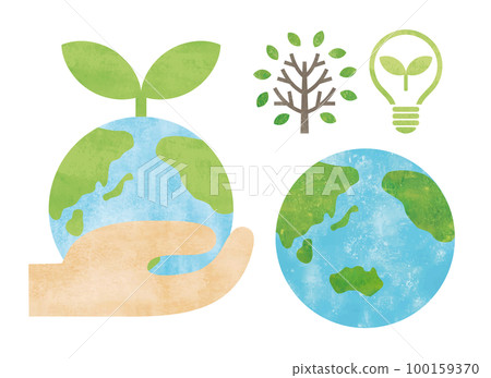 Image watercolor such as the earth and green eco SDGs Image watercolor such as the earth and green eco SDGs 100159370