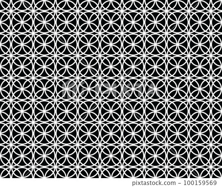 Seamless background of black and white geometric figures pattern, creative design templates 100159569