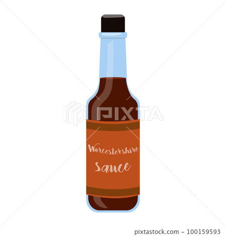 A bottle of Worcestershire sauce. Vector illustration 100159593