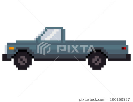 Retro pick up car in pixel art style. Vector illustration. 100160537
