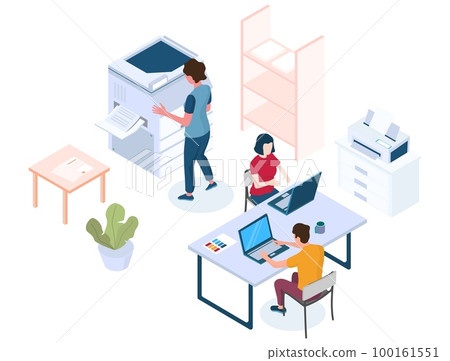 Printing services vector concept for web...-插圖素材 [100161551] - PIXTA圖庫